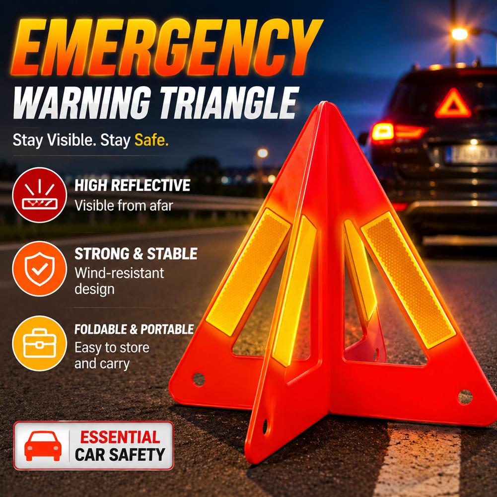 Emergency Exit Sign - Reflective Triangle Warning Sign Red Tripod
