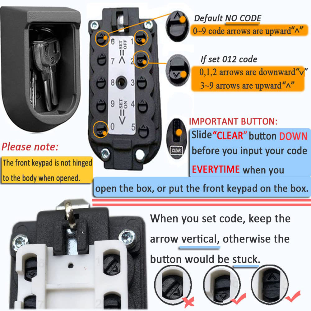 Key Lock Box Wall Mounted Push - Lockbox Key Secure review and price