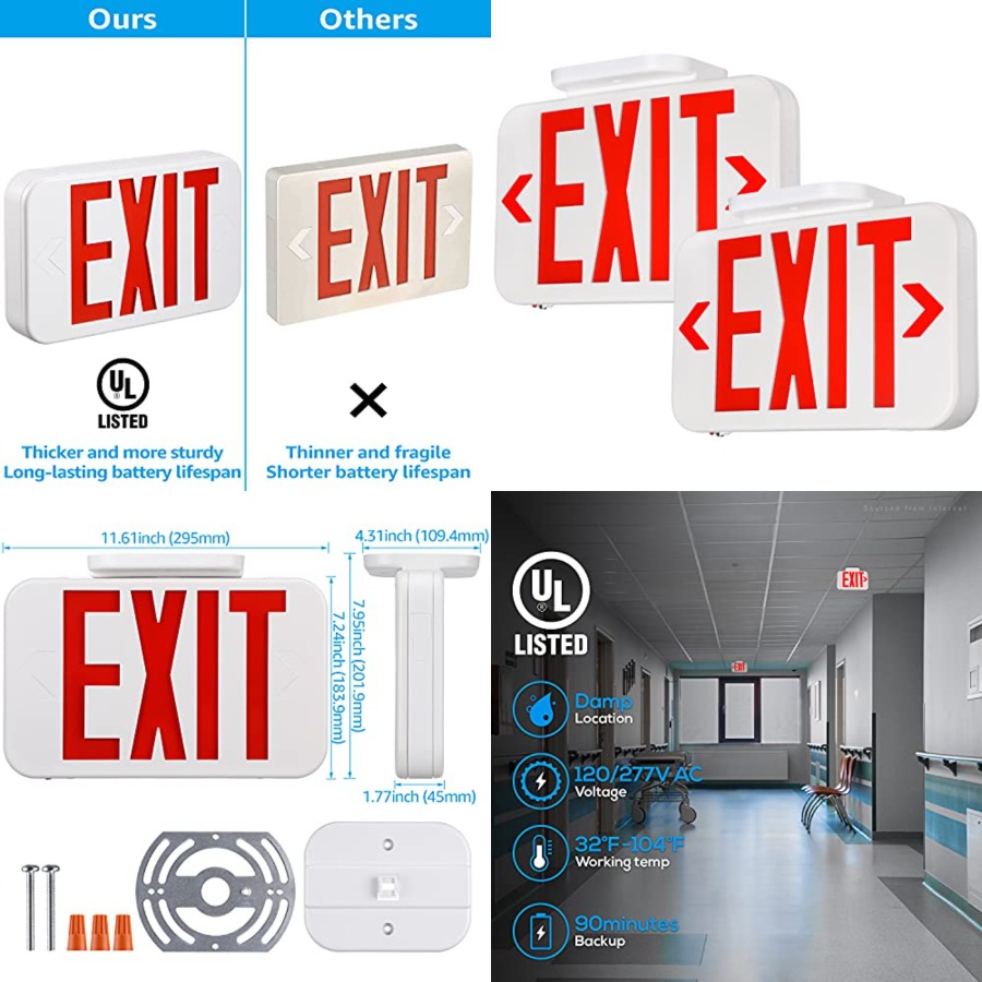LED Exit Sign, Emergency Exit  - Emergency Exit Sign review and price