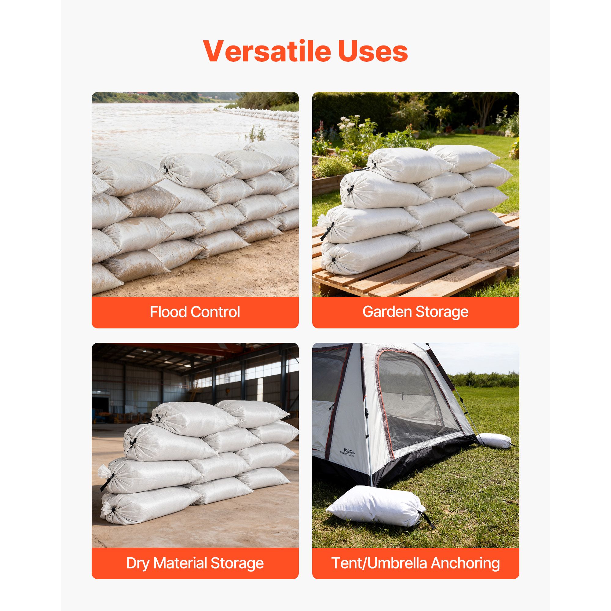 Empty Sandbags, 100 Packs 16 x - Flood Barrier Bag review and price